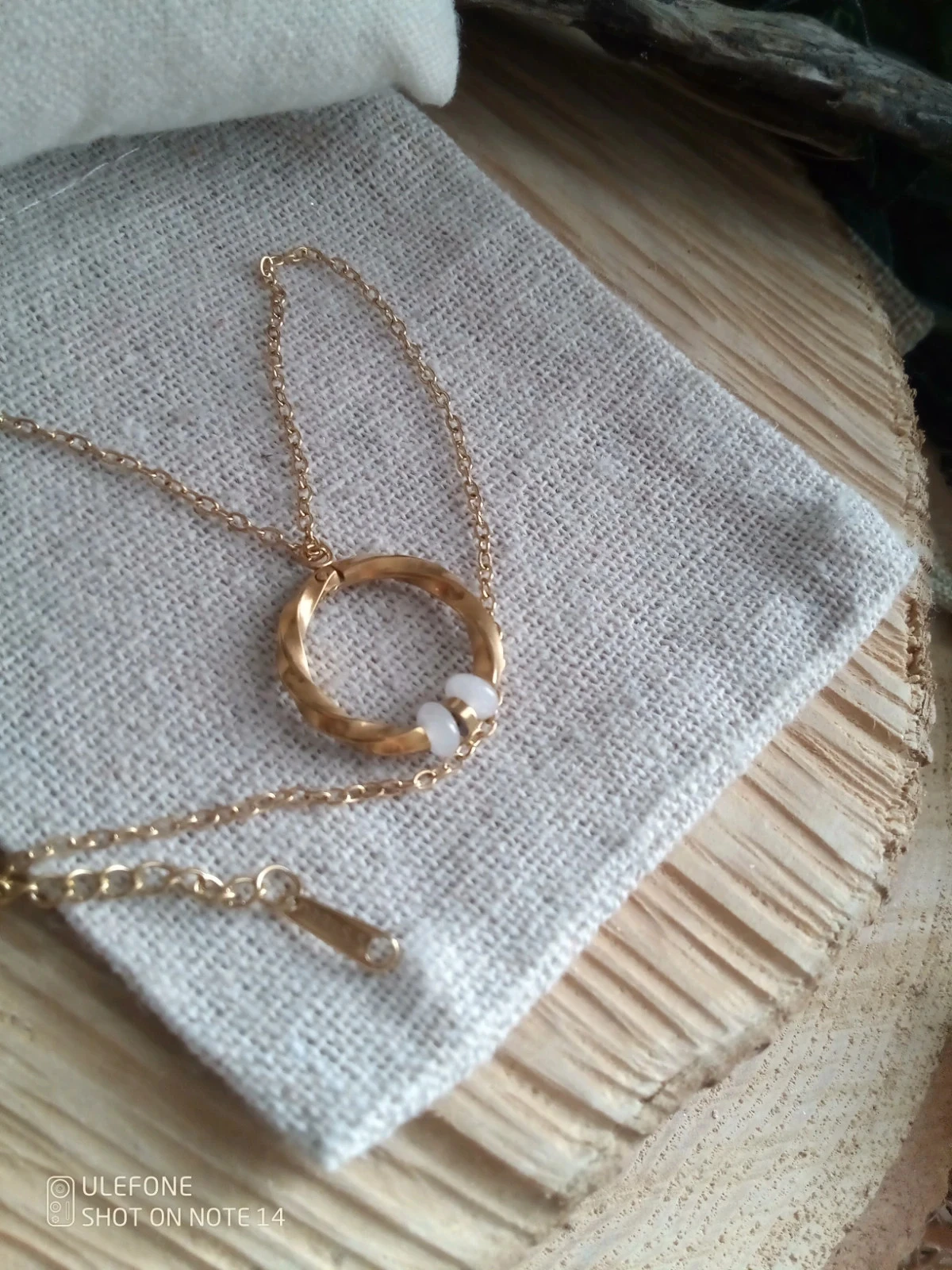 Collier pierres de cristal de roche et anneau torsadé – photo 2